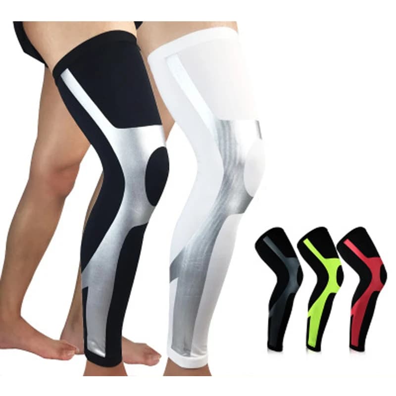 1 pz protezioni ginocchiere sportive traspiranti scaldamuscoli lunghi traspiranti compressione manica polpaccio pallavolo calcio corsa ginocchiere