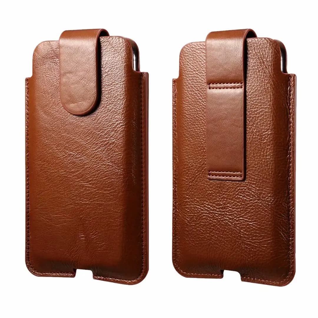 Custodia con clip da cintura per telefono in vera pelle di mucca per iPhone 17 16 15 14 13 12 11 Pro Max XS X 7 8 Plus Custodia per fondina da uomo
