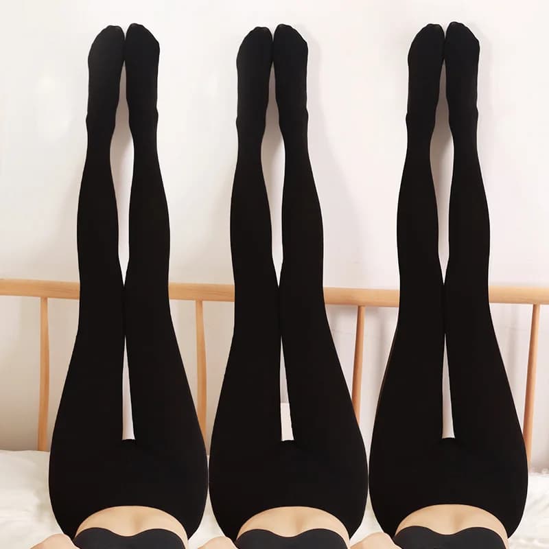 DOIAESKV Collant da donna Plus Size 120D Caldo autunno inverno Collant foderato Vita alta Donna Elastico Sottile Skinny Calze di velluto