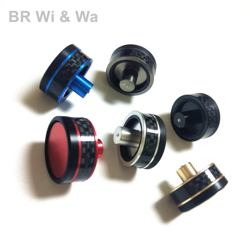 BR Wi & Wa tappo decorativo anello in carbonio + alluminio ma tappo/tappo terminale gocciolante accessorio per la costruzione di aste fai da te 3 pezzi