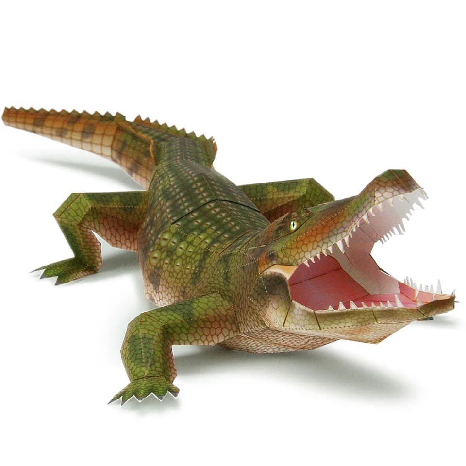 Crocodile Folding Origami Art Mini Cute 3D Paper Model Papercraft Animal DIY Kids Adult Handmade Craft Toys QD-254