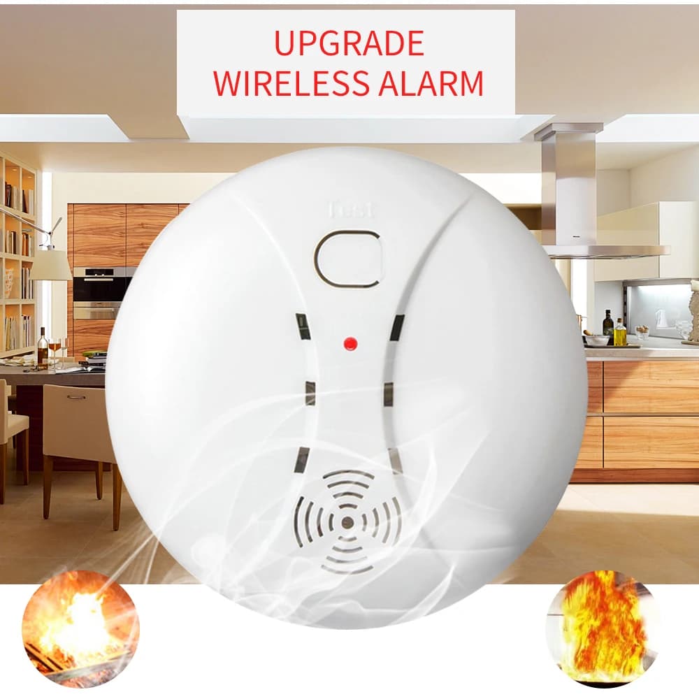 Sensore di allarme rilevatore di fumo senza fili per sistema di allarme domestico 433MHZ/ wifi allarme antincendio sistema di sicurezza domestica fumo protezione antincendio