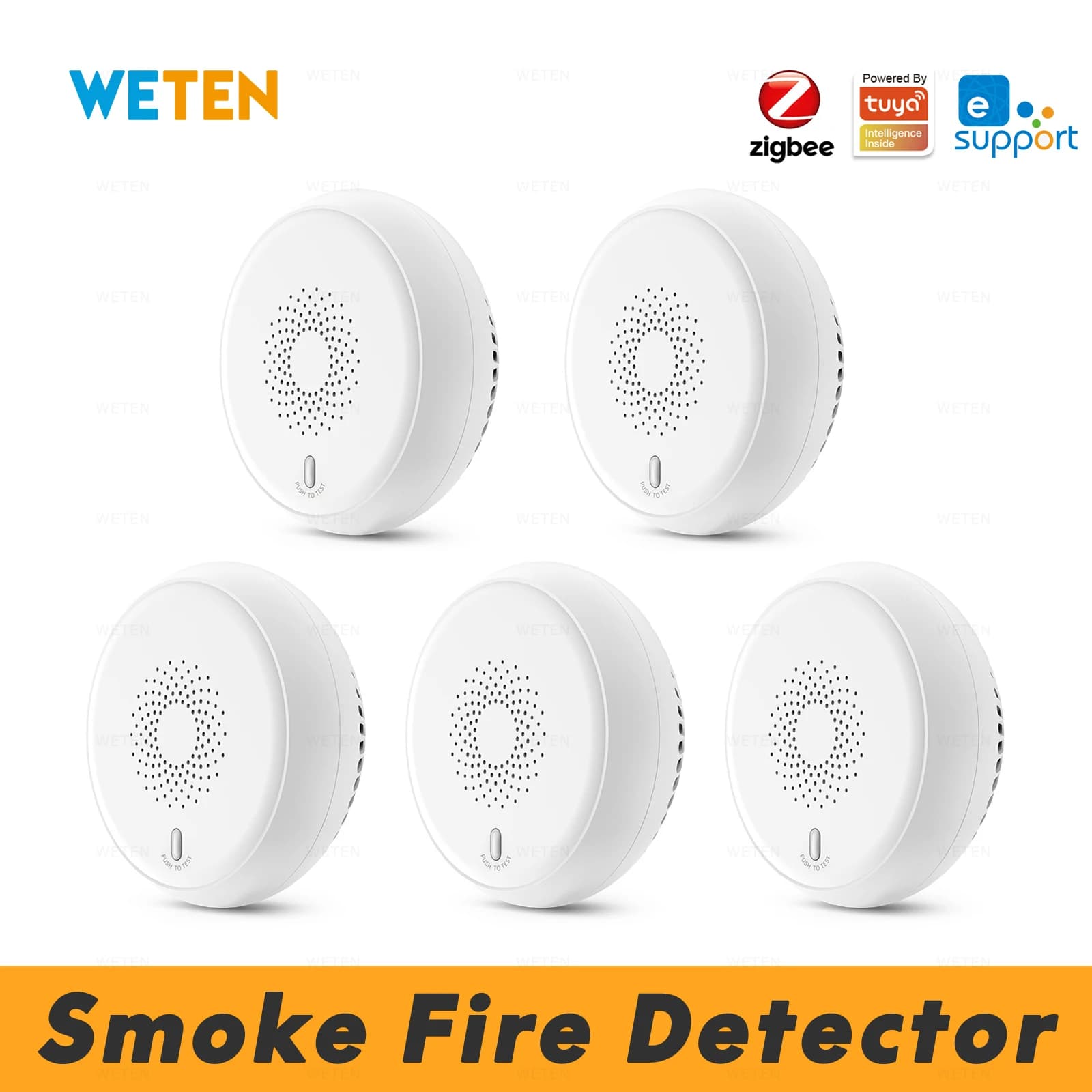 EWeLink Tuya Zigbee rilevatore di sensore di fumo di fumo intelligente, funziona con Tuya Hub Sonoff Zigbee Bridge, assistente domestico tramite Zigbee2mqtt