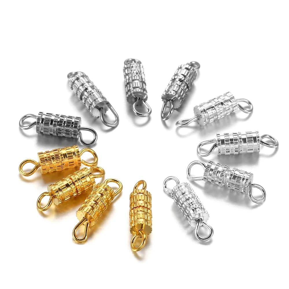 30pcs Cilindro di Fissaggio Fibbia Chiuso Catenacci della Vite per il Braccialetto Connettori per Gioielli FAI DA TE Che Fanno Gli Accessori di Risultati Forniture