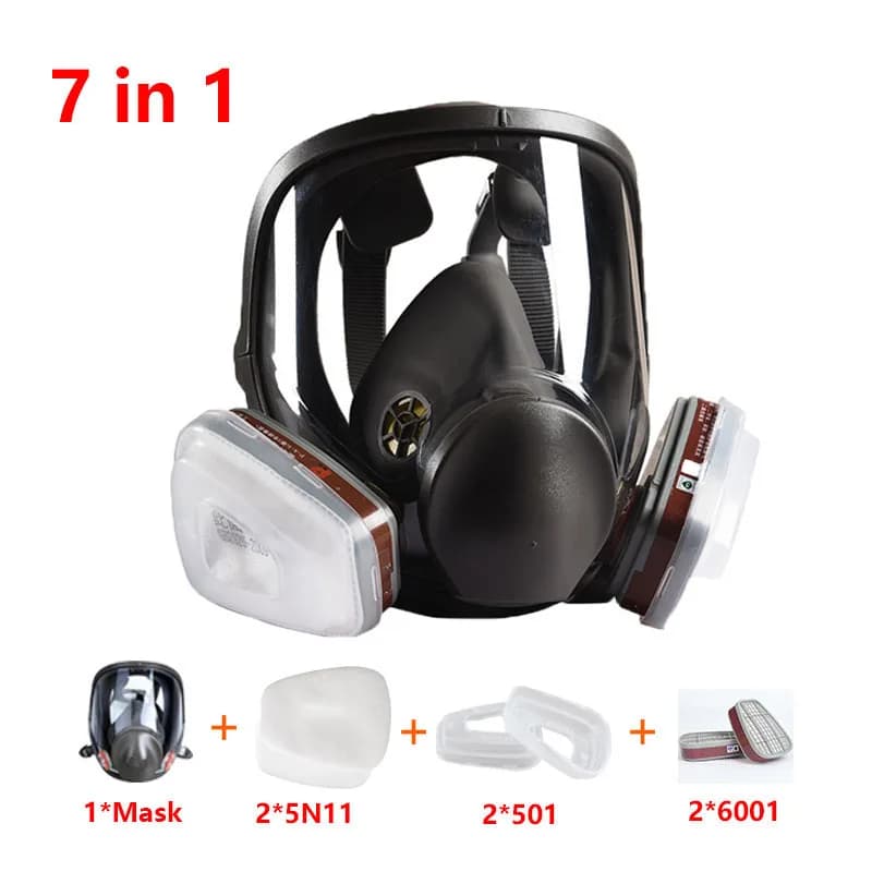 Maschera a pieno facciale maschera antigas di sicurezza respiratore facciale verniciatura a spruzzo maschere per il viso da laboratorio chimico con filtri a carbone