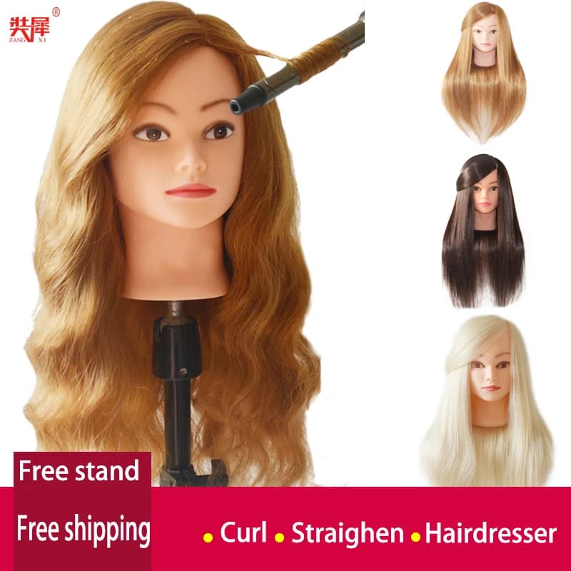 testa manichino acconciatura per acconciature capelli umani e miscelazione sintetica Styling professionale testa bambola ricciolo caldo ferro raddrizzare allenamento