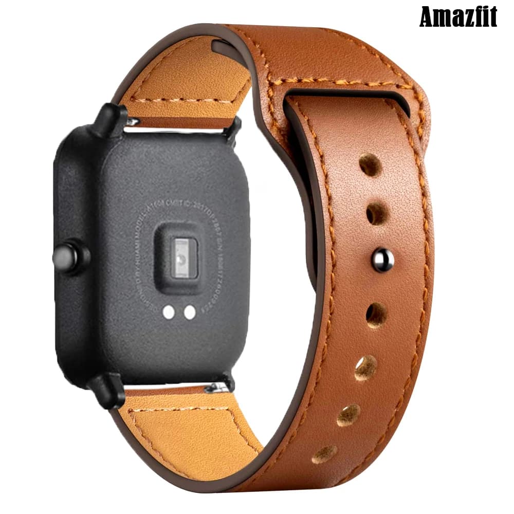 Cinturino in pelle 20mm 22mm per Amazfit GTS 4/2/2e/3 GTS2 Mini/GTR 42mm/47mm GTR 4/2/3/Pro/stratos 3 Bracciale Amazfit bip/pace Cinghie