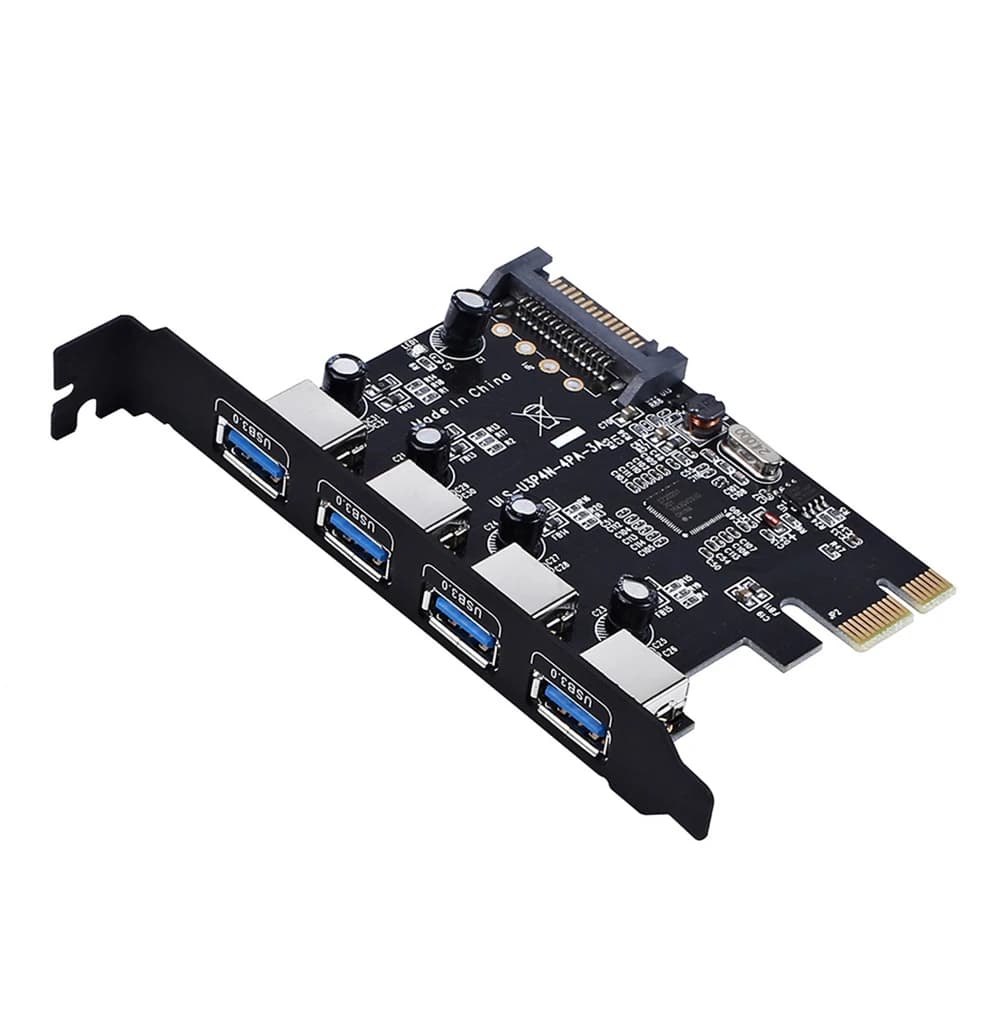 Adattatore HUB da Pcie a USB 3.0 scheda di espansione USB 3.0 a 4 porte con cavo Sata di estensione convertitore Chip NEC UPD720201 per Computer