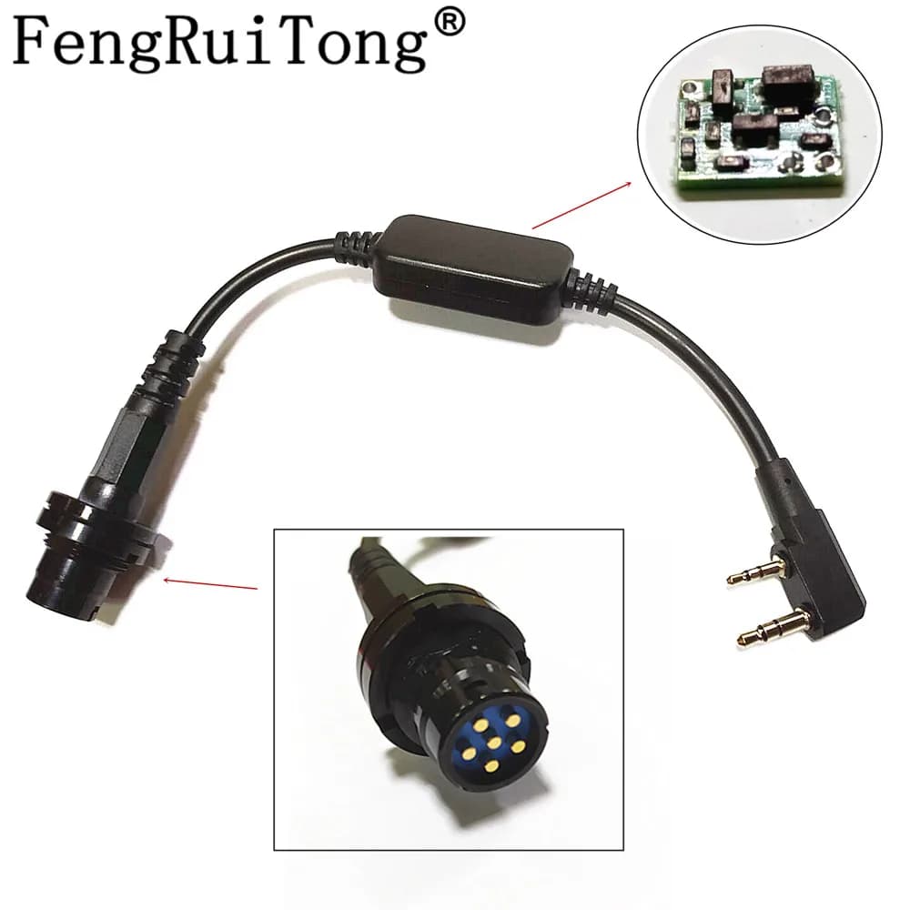 AN/PRC152 /PRC-148 il pin del walkie-talkie di harley 6 gira a Kenwood adatta per la versione amplificata PTT vera rubano la cuffia avricolare dinamica del microfono