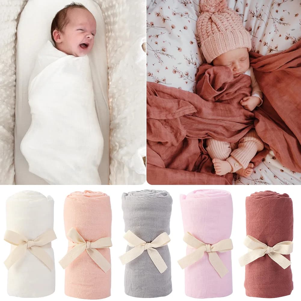 Solid bamboo cotton Cover for baby reception Children Swaddle Wrap Bathroom Sleeps Hot Quilt Copriletto Mussola Boy Girl Cover