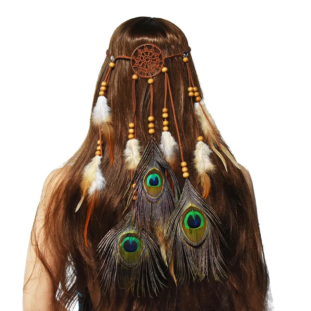 New Feather Headband Dream Catcher Headband Bohemian Fashion Feather Headwear Peacock Hair Accessories