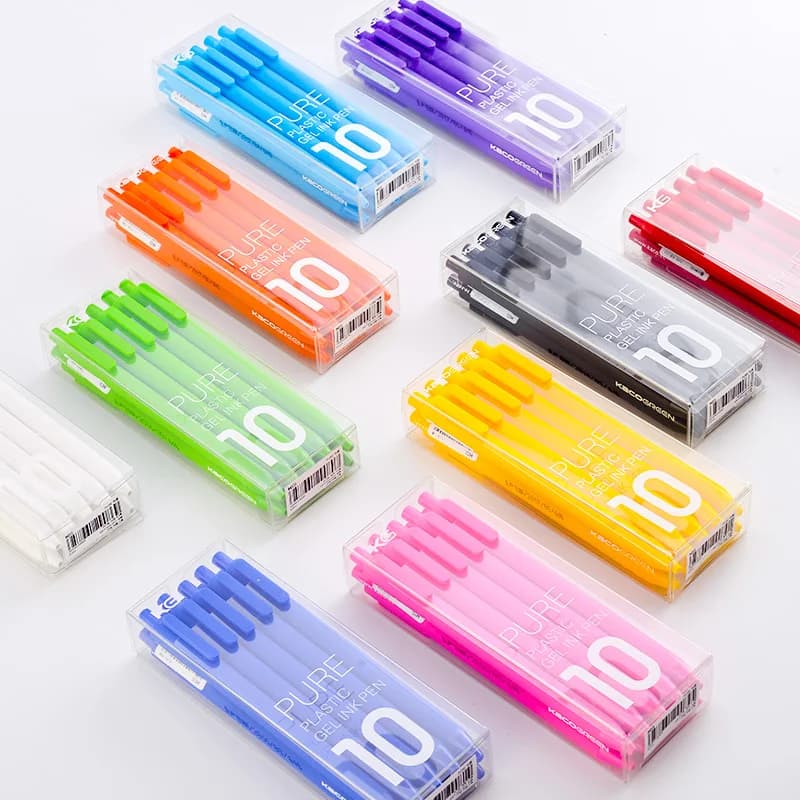 10 pz/pacco Kaco Gel Pen Set Sign Pens 0.5MM Ink Business School Office forniture di cancelleria per studenti inchiostro liscio in plastica ABS