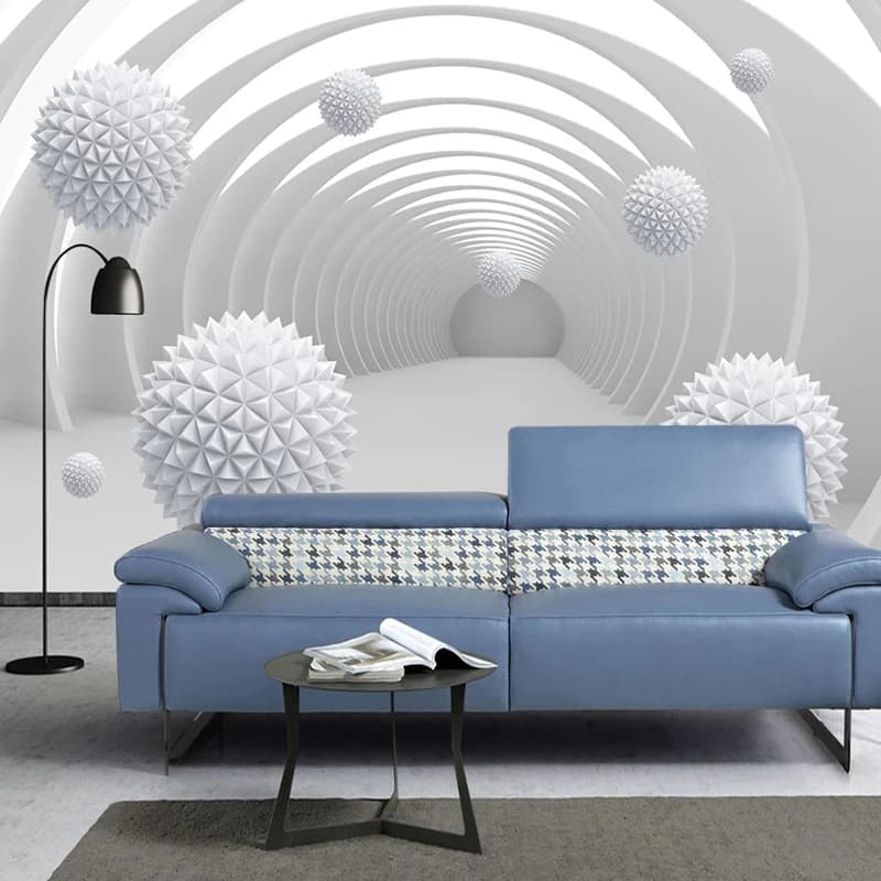 Custom Photo Wallpaper Abstract Tunnel Space Circle Ball 3D Living Room Sofa TV Background Wall Home Decor Mural Wall Covering