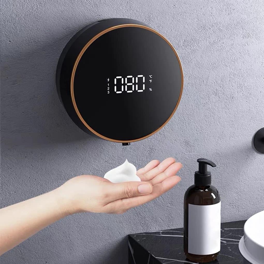 Dispenser di sapone intelligente Sensore a infrarossi touchless da 300 ml Dispositivo per il lavaggio delle mani Dispenser di sapone liquido a parete ricaricabile USB