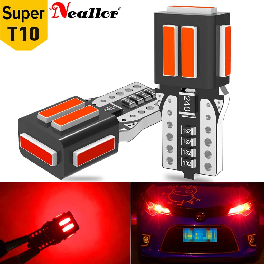 2X T10 W5W Lampadine A LED Canbus 7020 7SMD Per BMW Audi Luci di posizione di parcheggio per auto Mappa interna Luci a cupola 12V Bianco Arancione Rosso 5w5