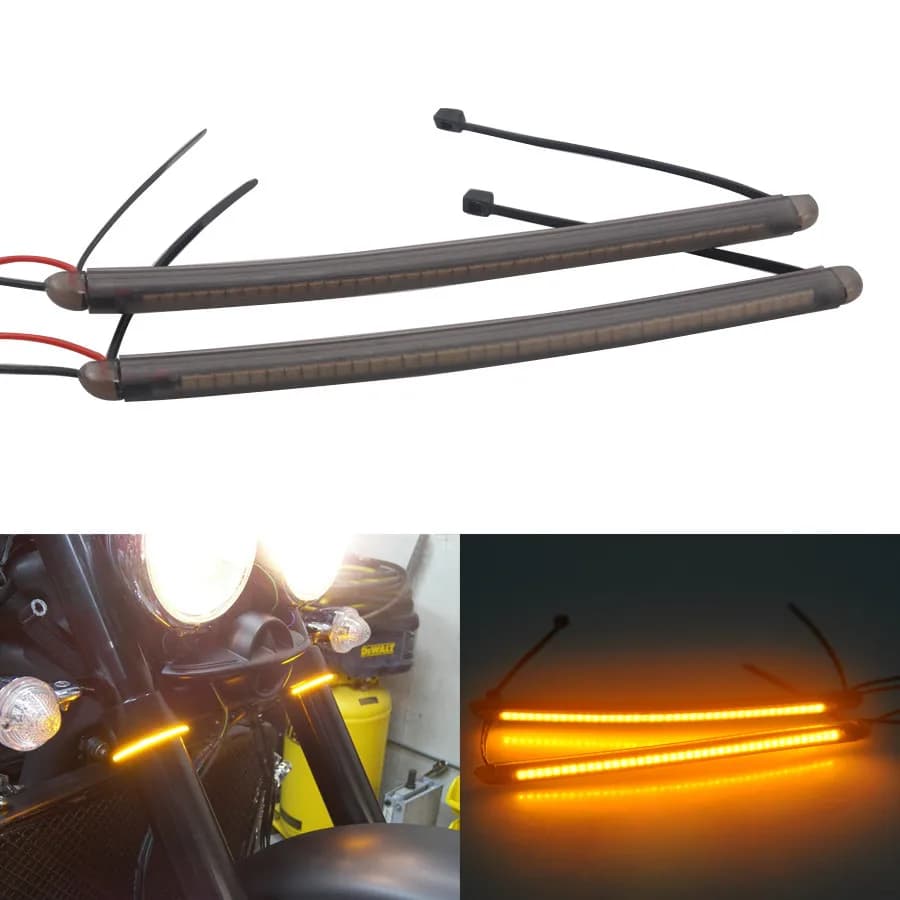 Forcella moto LED striscia forcella indicatore di direzione striscia lampeggiante anello lampeggiante adatto per Harley Victory Honda Yamaha