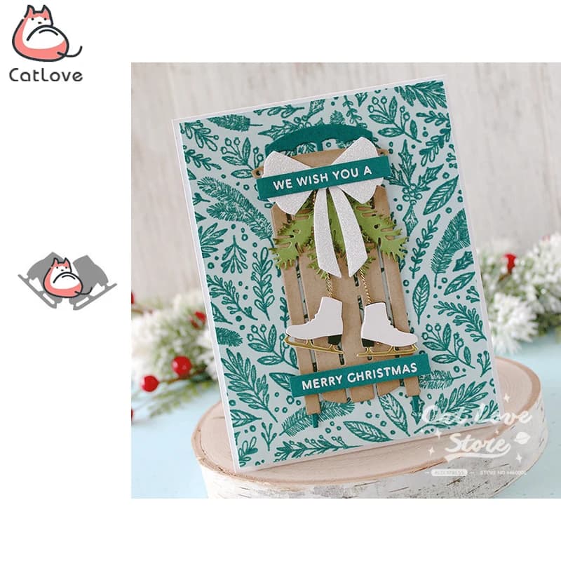 Scarpe da sci Pattino da ghiaccio Metallo Fustelle Scrapbooking Stencil Die Cut Creazione di carte Artigianato decorativo Goffratura Nuove matrices per il 2019