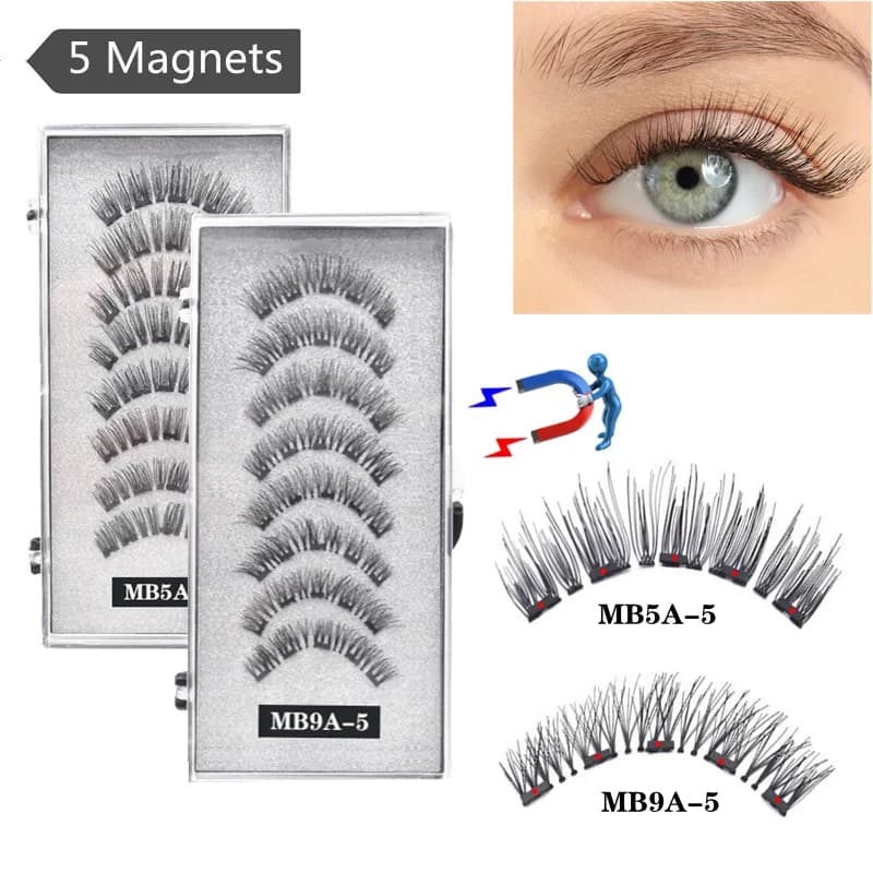 5 Set of magnetic eyelashes for long magnetic eyelashes 3D magnetique magnetique natural fake eyelashes with magnetic pins
