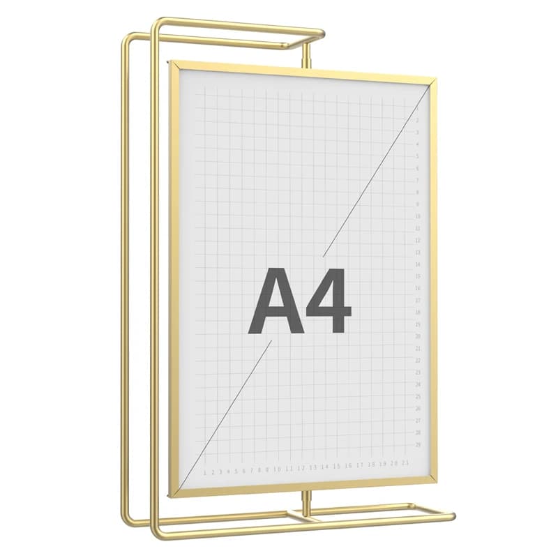 A4 Double-Sided Rotatable Metal Photo Frame Billboard Picture Frame for Photos Posters - Metal Foto Frame