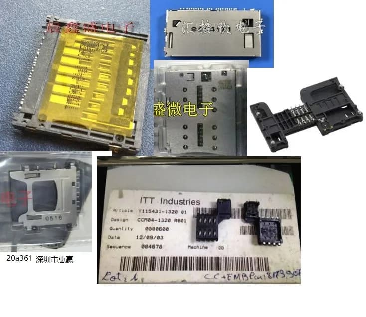 Supporto per schede TF, SIM, SD e connettore per schede CF R009-125-LK-1 2288104-1 75H00355-00 CCM01-2027LFT Y1112-2027CLFT