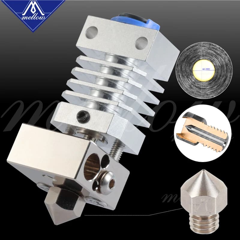 Ugello Mk8 in rame placcato Hotend Cr10 in metallo morbido e blocco riscaldato stampante 3D Hotend j-head per aggiornamento Ender 3 Micro Swiss