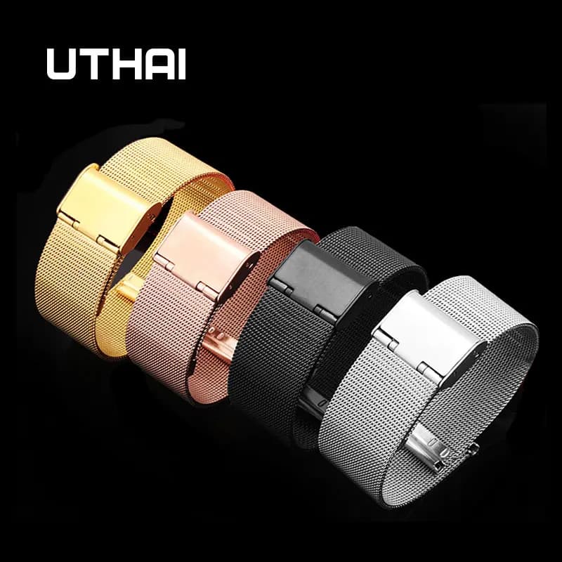 UTHAI S02 bracciale Milanese universale 8-24mm cinturino di ricambio per cinturino in acciaio inossidabile da 20mm 22mm per Smart watch