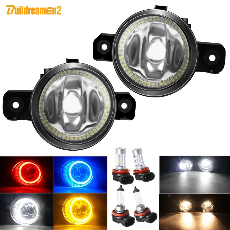 Angel Eye Fendinebbia Montaggio H11 Auto Fendinebbia Halo Anello DRL Per Nissan Qashqai Juke Teana Rogue NV400 Sentra Micra Sunny Elgrand