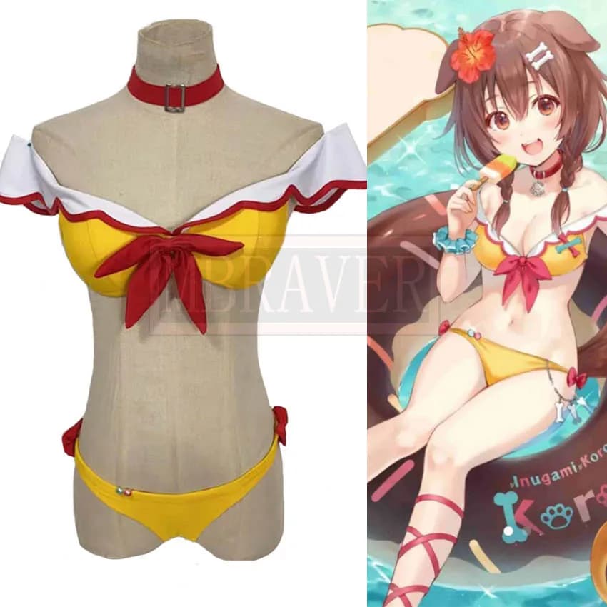 VTuber Hololive Inugami Korone Summer Sexy Swimsuit Cos Cosplay Costume Uniform Christmas Halloween Custom Made Any Size