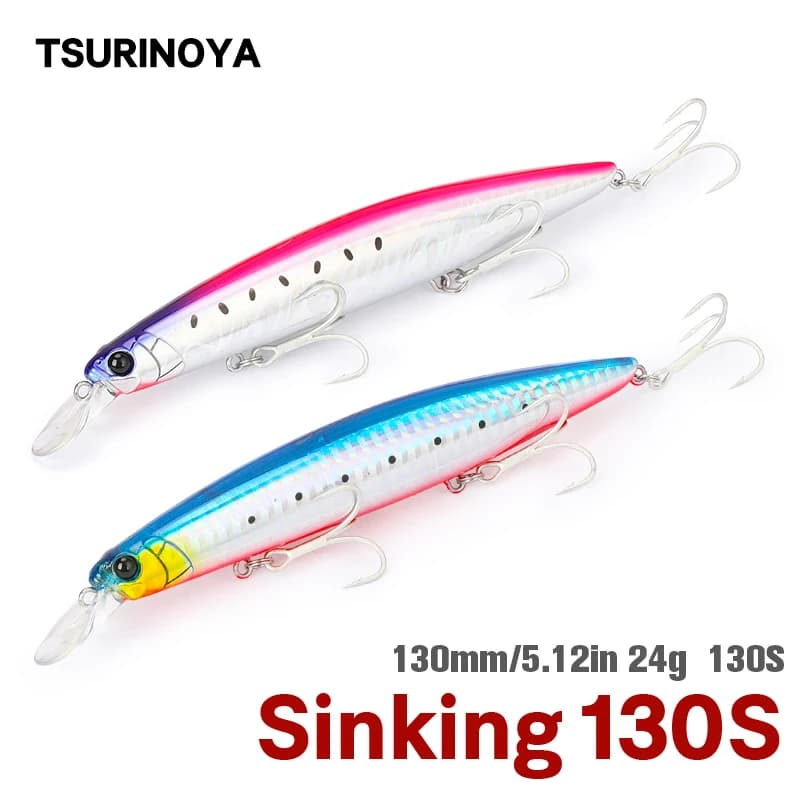 TSURINOYA 130S Affondamento Minnow Richiamo di Pesca SCOUT 130mm 24g Lungo Casting Spigola Farine Artificiale Grande Pesca in Mare Esche Dure