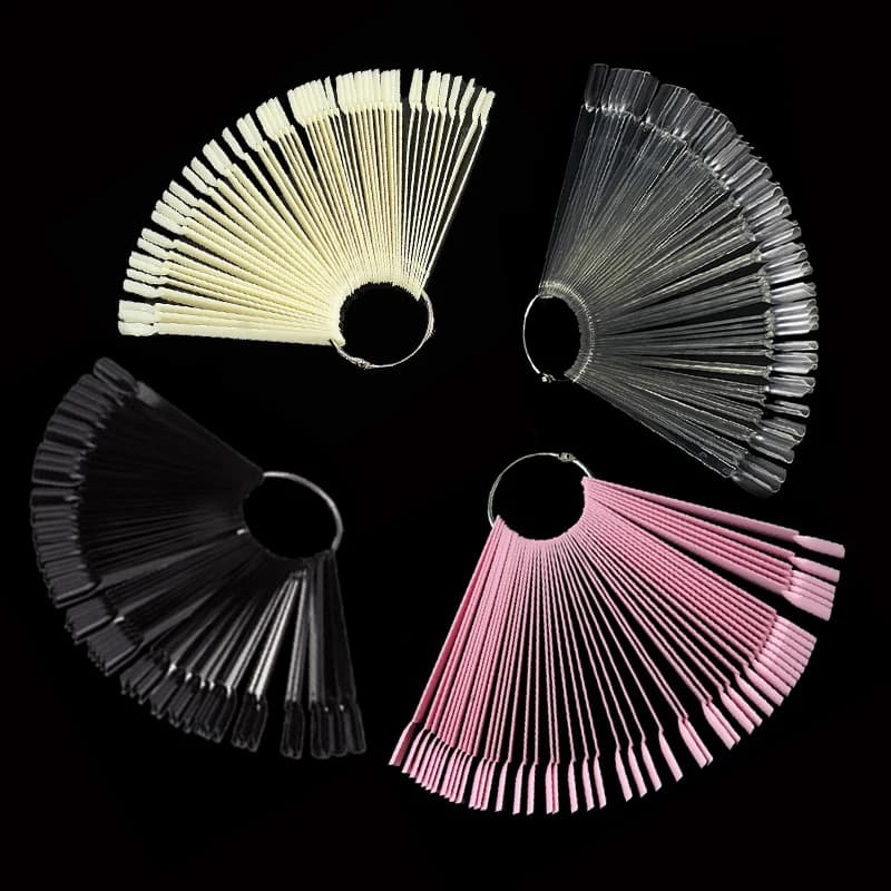 4 colori 50 pezzi punte per unghie finte carta per smalto per unghie finte carta per colori acrilico pratica tavolozza fibbia anello pratica strumenti di visualizzazione