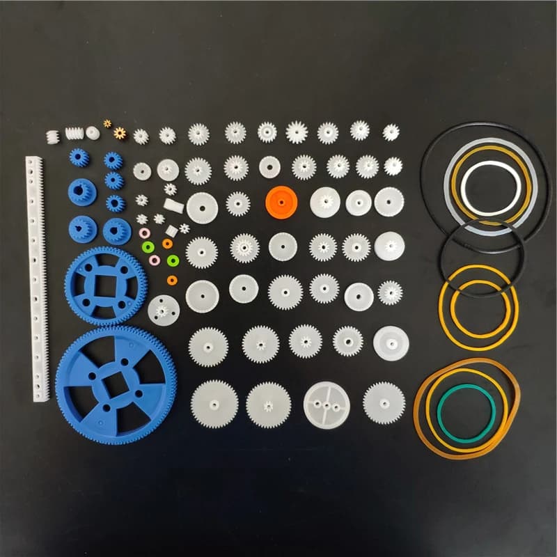 Gli ingranaggi di plastica hanno messo le parti dell'automobile dell'elicottero di strato del doppio albero della corona del settore della ruota a vite senza fine della cinghia dei denti del giocattolo dell'assemblea di DIY Dropshipping
