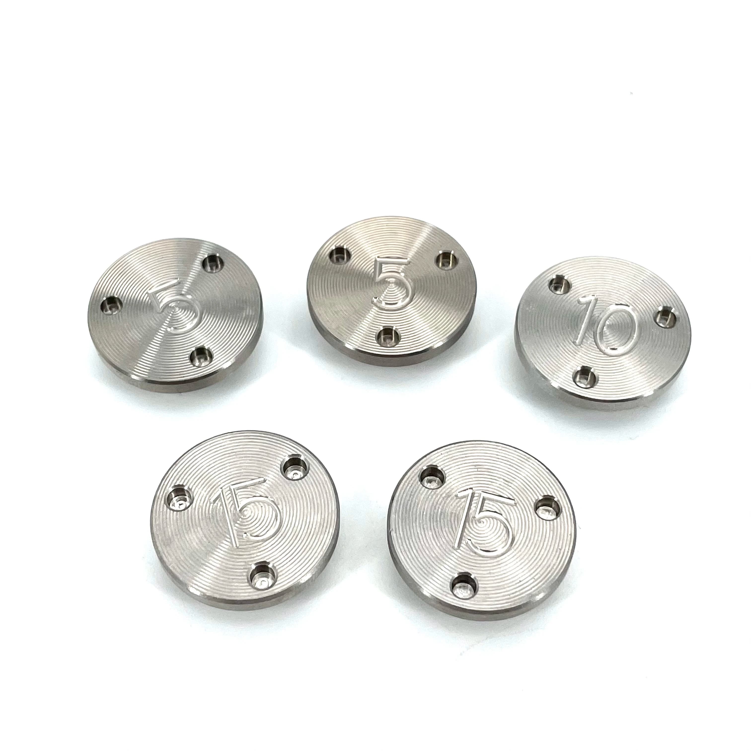 2 pezzi di ricambio per viti di pesatura da golf, compatibili con i putter TP Collection Spider Mini, pesi da 5g, 10g, 15g, 20g.