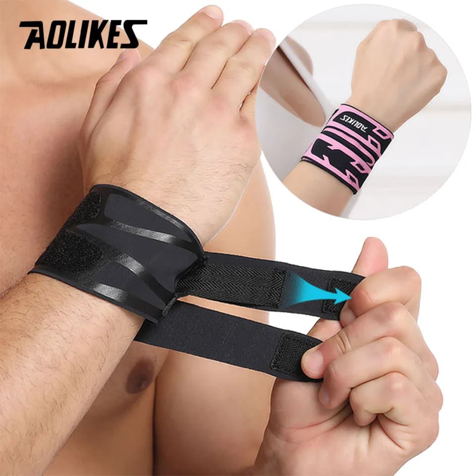 AOLIKES 1 pz sottile polso da palestra avvolge fasciatura da polso per pallacanestro badminton attrezzatura da tennis supporto da polso a mano Tunnel carpale