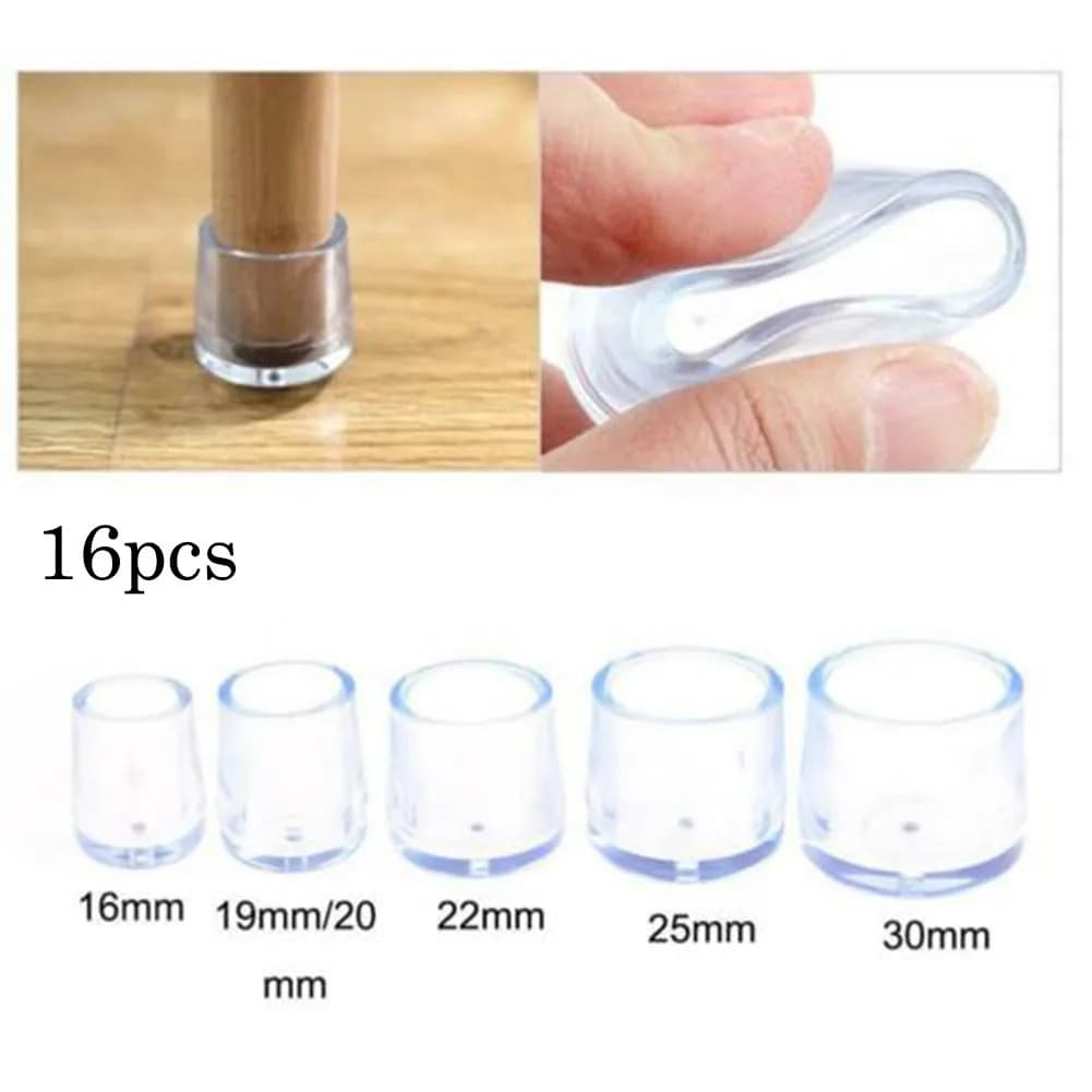 Protezione per i piedi delle gambe dei mobili Copertura trasparente per i piedi del tavolo e della sedia Tappo resistente all'usura in PVC Riduzione del rumore Proteggi il pavimento
