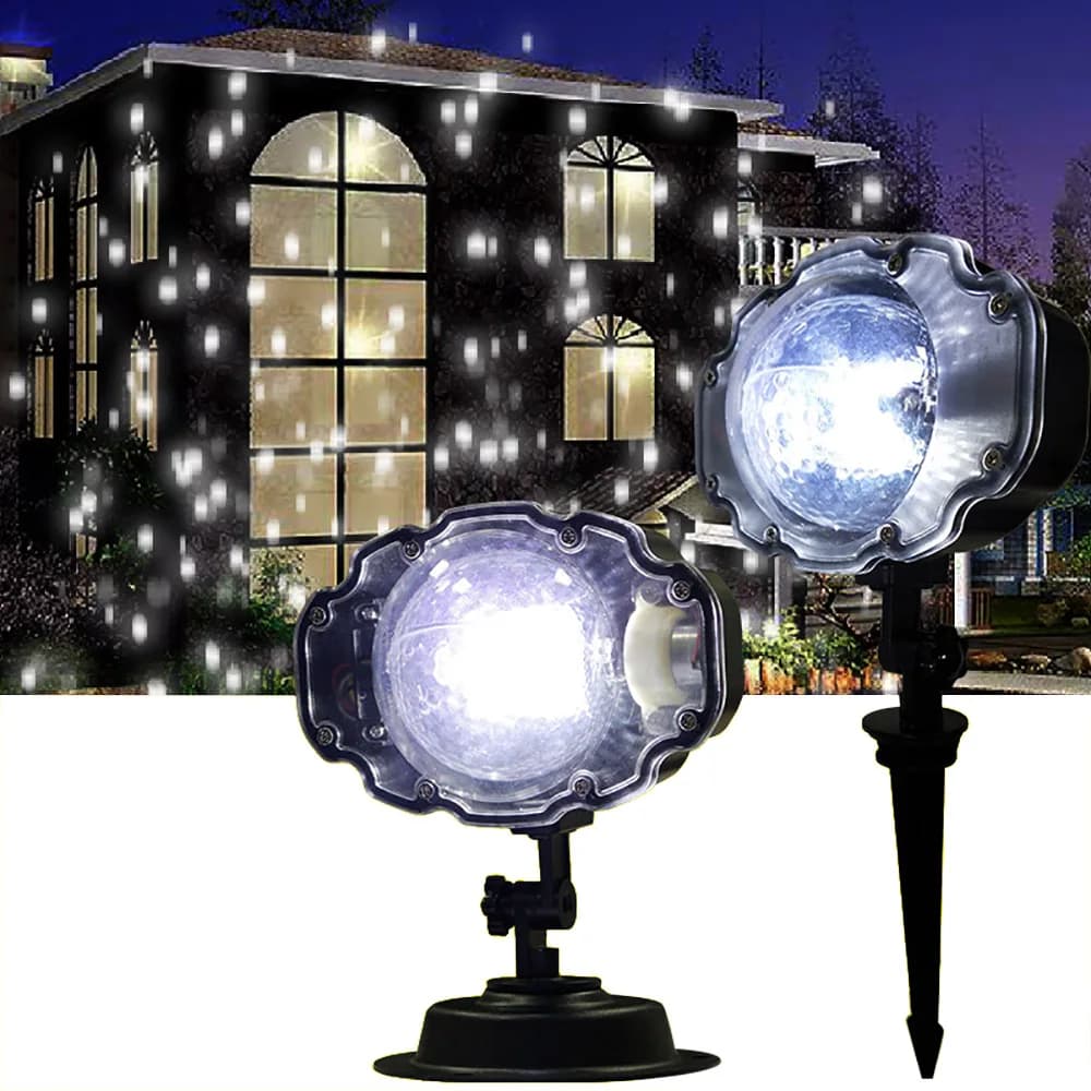 Nevicata Di Natale Proiettore Fiocco di Neve Laser Show Sistema Outdoor IP65 Scarponi Da Neve di Luce In Movimento Della Fase del LED Proiettore Laser per la Casa