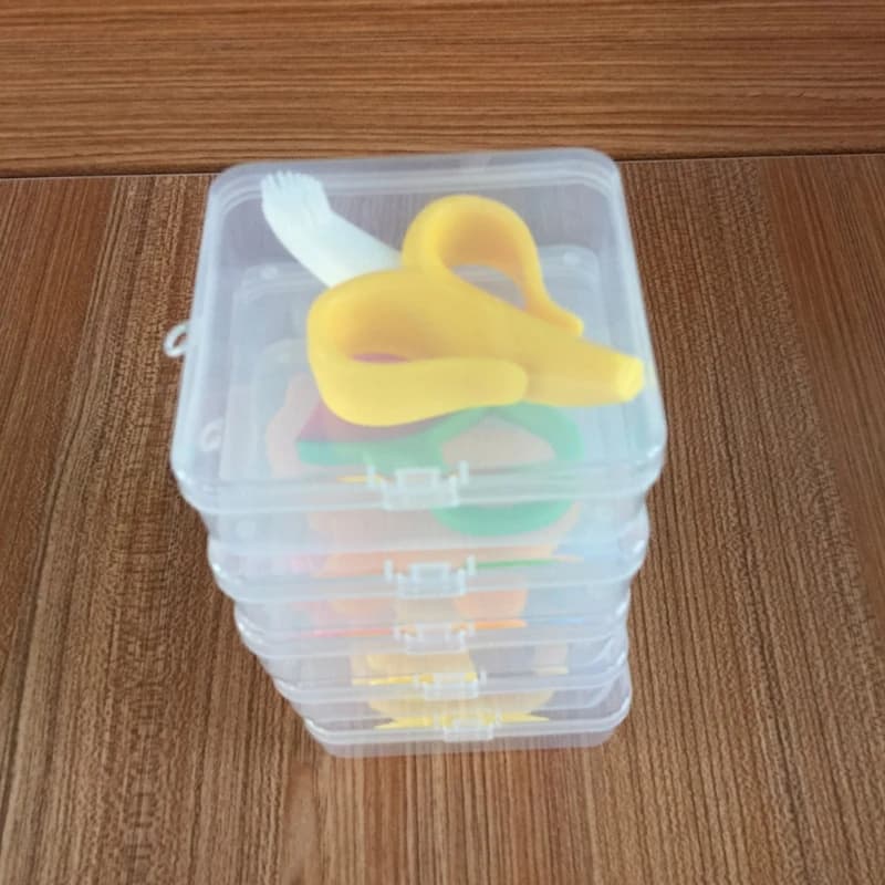 trasparente della scatola immagazzinaggio della catena del ciuccio del supporto della cassa massaggiagengive del bambino portatile