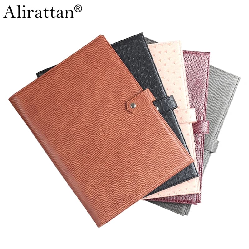 New Fashion Business Briefcase Folder Designer Fashion Ostrich File Folder Laptop Briefcase Top Quality Document Case