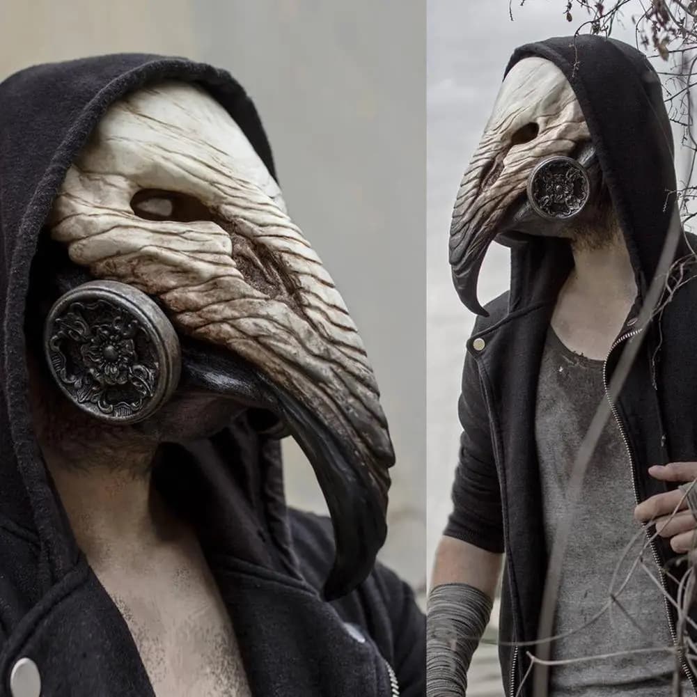 Steampunk Plagues Dottore Maschera Cosplay Naso lungo Becco di uccello Maschere in lattice Carnevale Masquerade Halloween Party Costume Puntelli