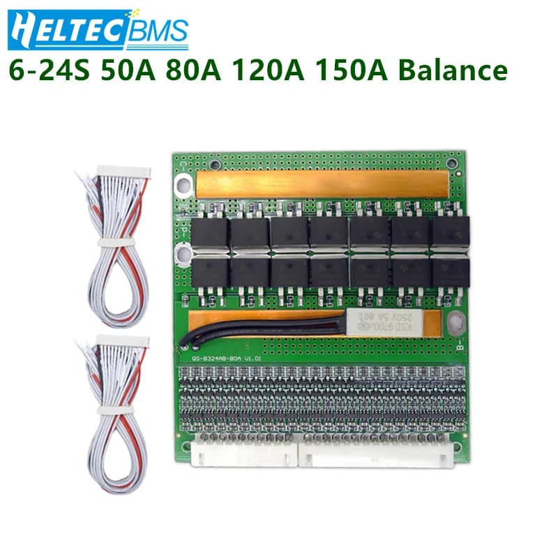 Scheda di protezione batteria BMS 60V 72V 86V 6-24S Lipo/LiFePO4 ad alta corrente 50A 80A 120A 150A con porta comune