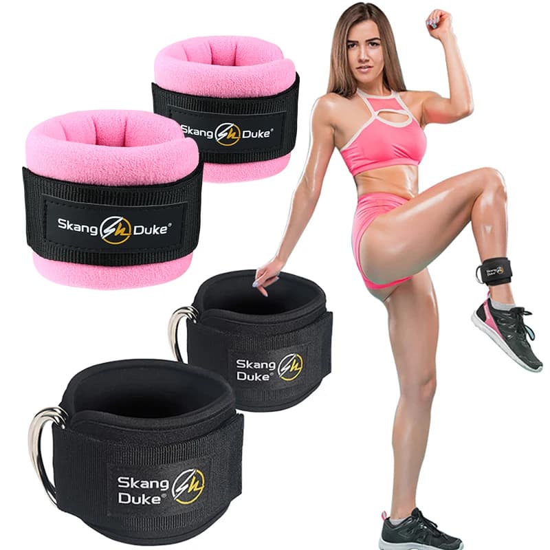 Attrezzature per il Fitness palestra cinturino alla caviglia imbottito doppio d-ring regolabile peso alla caviglia allenamento per le gambe supporto per tutore rapitori di sicurezza sportiva