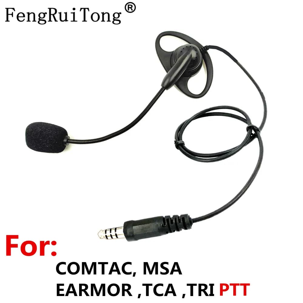 Auricolare tattico tipo D, microfono regolabile stick spina NATO per COMTAC MSA EARMOR TCA TRI PTT per walkie-talkie prc152 PRC148