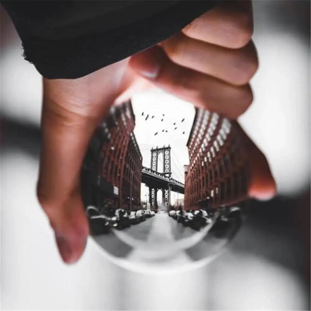 60mm 80mm fotografia sfera di cristallo lente quarzo asiatico trasparente sfera di vetro magico con borsa portatile per riprese fotografiche