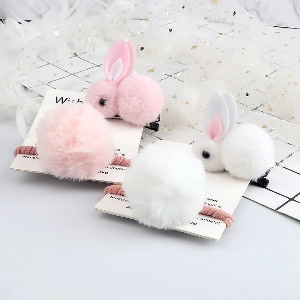 Morbido Hairball fasce per capelli accessori carino peluche coniglio elastico cravatte per capelli dolce coniglietto fermaglio per capelli copricapo regalo per le donne ragazza bambini