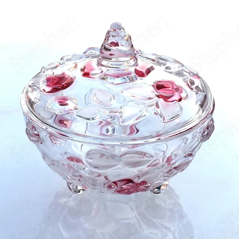 Barattoli e coperchi in vetro di cristallo rosa Nordic Modern Large Relief Craft barattolo di zucchero frutta secca Snack serbatoio di stoccaggio set di contenitori da cucina