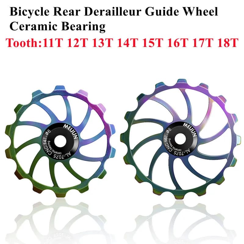 MTB Deragliatore Posteriore Della Bicicletta Jockey Ruota 11T--18T Cuscinetto In Ceramica Puleggia AL7075 CNC Bici Da Strada Rullo Guida Tenditore 4mm 5mm 6mm
