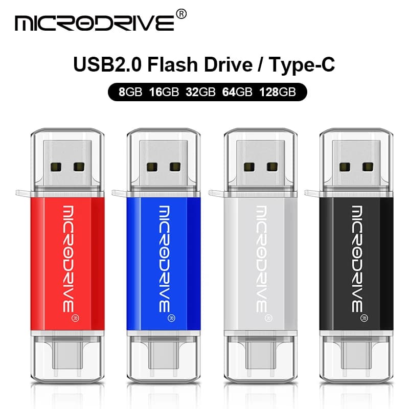Chiavetta USB di tipo C da 128 MB, 1 GB, 2 GB, 4 GB, 8 GB, 16 GB, 32 GB, 64 GB, 128 GB per smartphone Android, memoria MINI USB, chiavetta USB C