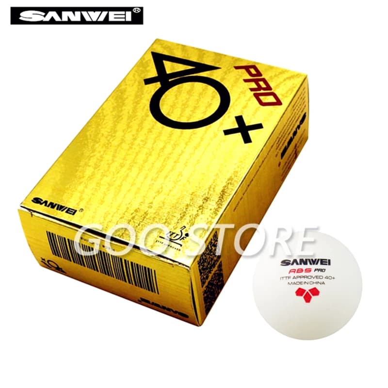 12 palline SANWEI 3 stelle pallina da ping pong ABS PRO ITTF approvato nuovo materiale plastica SANWEI palline da ping pong palla in polietilene