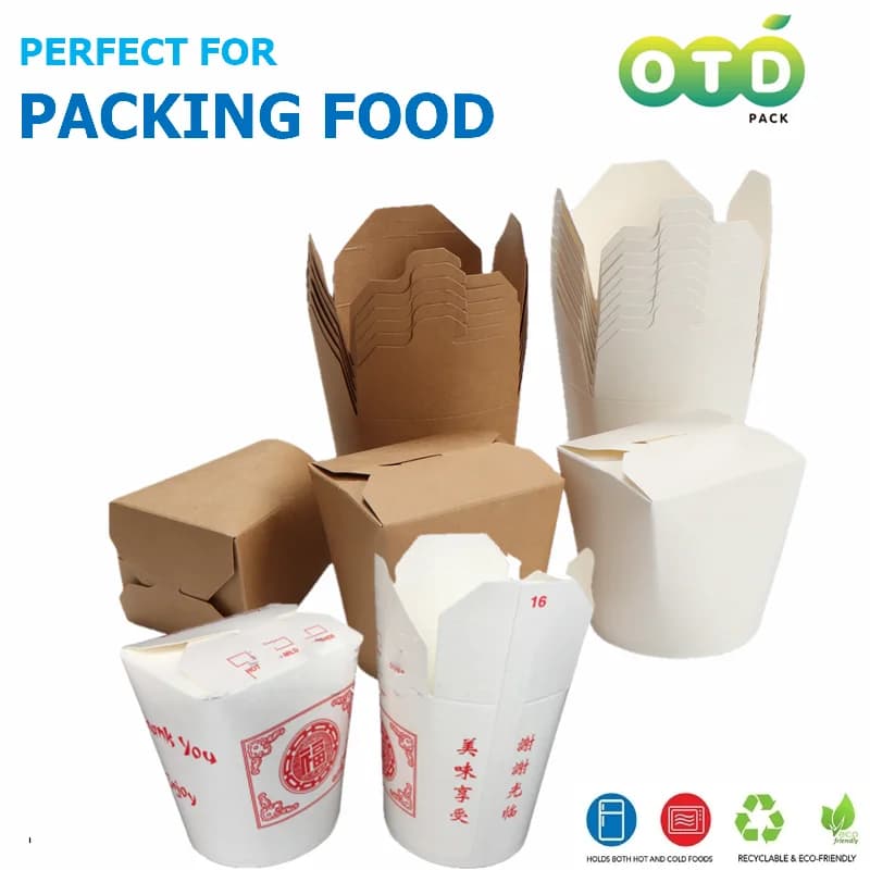 Confezione da 20/40/80 pezzi Contenitori alimentari cinesi usa e getta da asporto - Resistente alle perdite e al grasso - Preparazione dei pasti con scatola per bomboniere