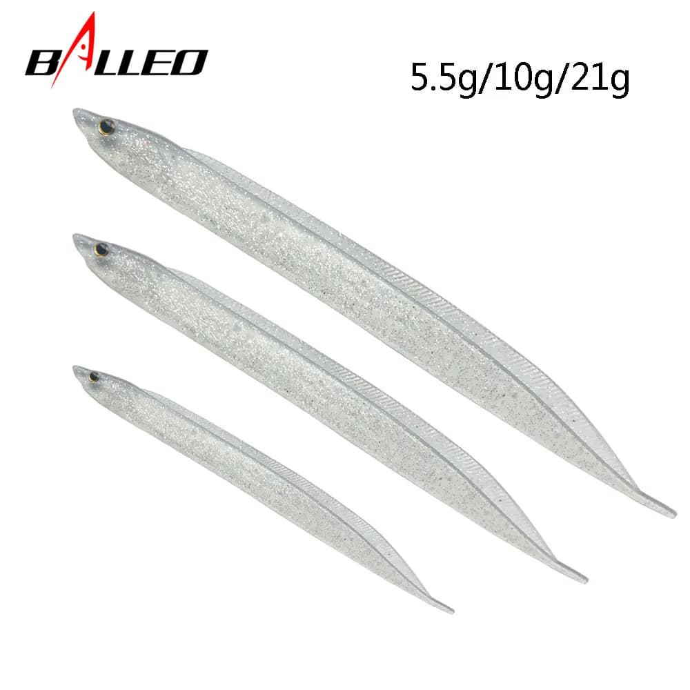 Balleo 2 pezzi/esca da pesca 15 cm/22 cm/29 cm grande coda di capelli morbida nuotata anguilla esca morbida attrezzatura da pesca