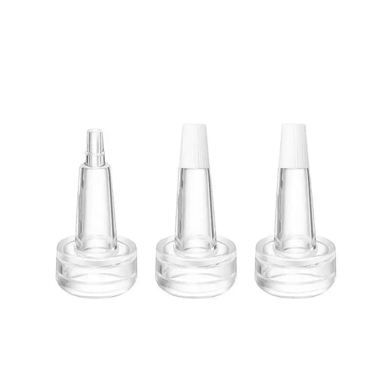 Tappo con beccuccio trasparente da 10 pz/lotto con punta bianca adatto per tappo di bottiglia per erogazione di olio essenziale con collo da 20 mm